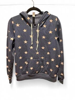 Alternative Navy Hoodie with Tan Star Print